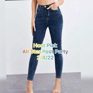 🎊Host Pick🎊 Snow Wash High-Waisted Cropped  Skinny Jeans
